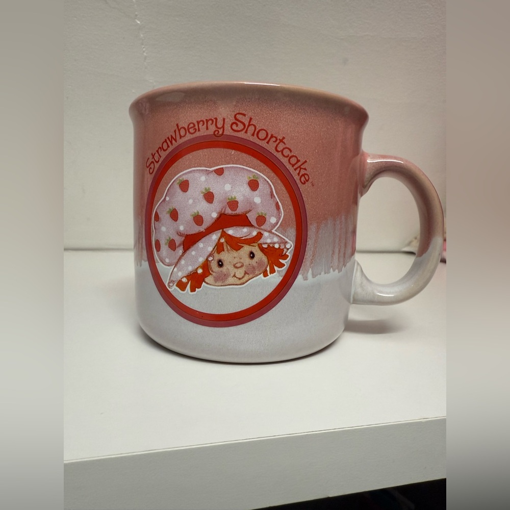 Strawberry Shortcake Pink & White Ceramic Coffee Mug